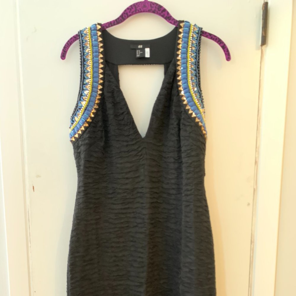 Aztec beaded Little Black Dress
